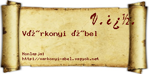 Várkonyi Ábel névjegykártya