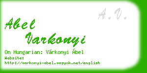abel varkonyi business card